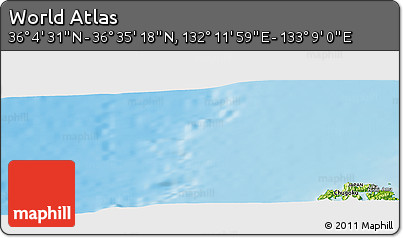 Physical Panoramic Map of the Area around 36° 19' 55" N, 132° 40' 30" E