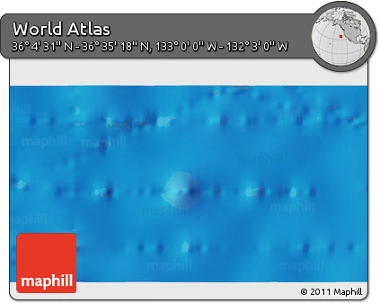Physical 3D Map of the Area around 36° 19' 55" N, 132° 31' 30" W