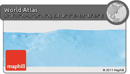 Physical Panoramic Map of the Area around 36° 19' 55" N, 135° 13' 29" E