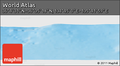 Physical Panoramic Map of the Area around 36° 19' 55" N, 135° 13' 29" E