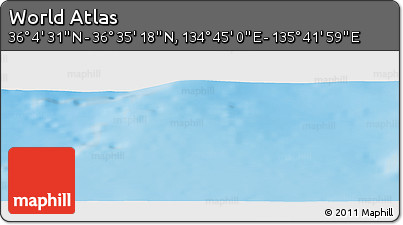 Physical Panoramic Map of the Area around 36° 19' 55" N, 135° 13' 29" E
