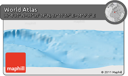 Physical Panoramic Map of the Area around 36° 19' 55" N, 13° 40' 30" E