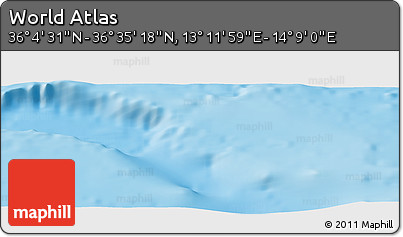 Physical Panoramic Map of the Area around 36° 19' 55" N, 13° 40' 30" E