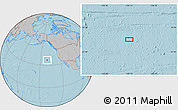 Gray Location Map of the area around 36° 19' 55" N, 140° 10' 30" W, hill shading