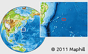Physical Location Map of the area around 36° 19' 55" N, 146° 16' 30" E