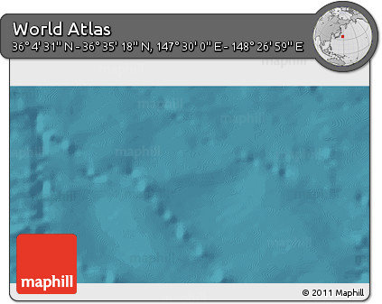 Satellite 3D Map of the Area around 36° 19' 55" N, 147° 58' 29" E