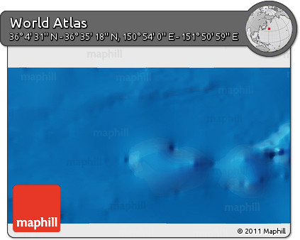Physical 3D Map of the Area around 36° 19' 55" N, 151° 22' 30" E