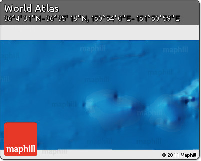 Physical 3D Map of the Area around 36° 19' 55" N, 151° 22' 30" E