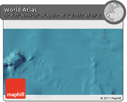 Satellite 3D Map of the Area around 36° 19' 55" N, 152° 13' 29" E