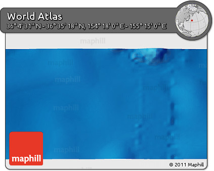 Physical 3D Map of the Area around 36° 19' 55" N, 154° 46' 30" E