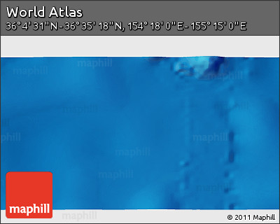 Physical 3D Map of the Area around 36° 19' 55" N, 154° 46' 30" E