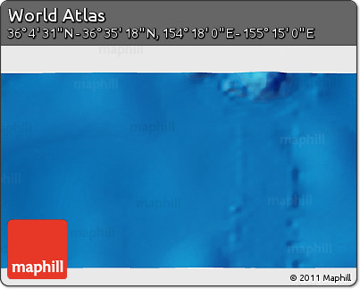 Physical 3D Map of the Area around 36° 19' 55" N, 154° 46' 30" E
