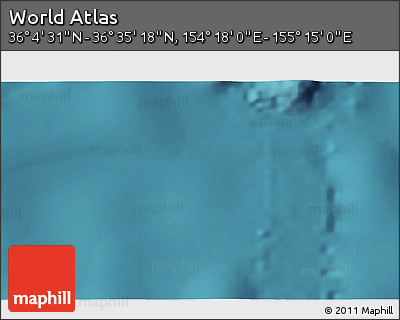 Satellite 3D Map of the Area around 36° 19' 55" N, 154° 46' 30" E