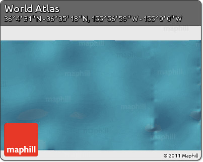 Satellite 3D Map of the Area around 36° 19' 55" N, 155° 28' 29" W