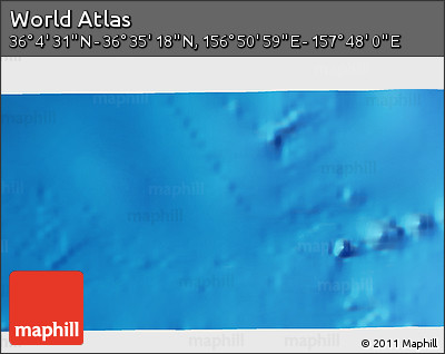 Physical 3D Map of the Area around 36° 19' 55" N, 157° 19' 29" E