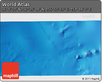 Physical 3D Map of the Area around 36° 19' 55" N, 157° 19' 29" E