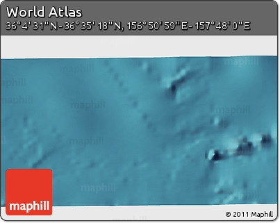 Satellite 3D Map of the Area around 36° 19' 55" N, 157° 19' 29" E