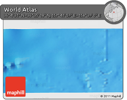 Physical 3D Map of the Area around 36° 19' 55" N, 158° 10' 30" E