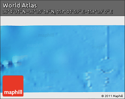 Physical 3D Map of the Area around 36° 19' 55" N, 158° 10' 30" E