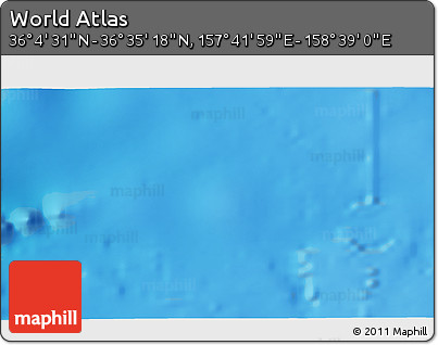 Physical 3D Map of the Area around 36° 19' 55" N, 158° 10' 30" E