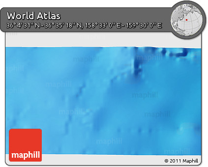 Physical 3D Map of the Area around 36° 19' 55" N, 159° 1' 30" E