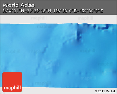 Physical 3D Map of the Area around 36° 19' 55" N, 159° 1' 30" E