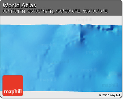 Physical 3D Map of the Area around 36° 19' 55" N, 159° 1' 30" E