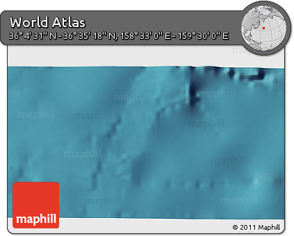 Satellite 3D Map of the Area around 36° 19' 55" N, 159° 1' 30" E