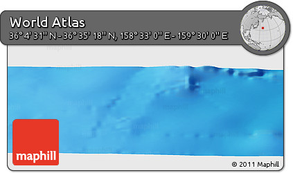 Physical Panoramic Map of the Area around 36° 19' 55" N, 159° 1' 30" E
