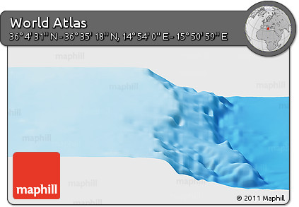 Physical Panoramic Map of the Area around 36° 19' 55" N, 15° 22' 30" E