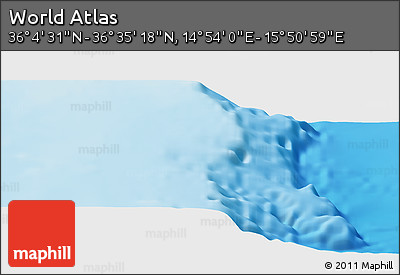 Physical Panoramic Map of the Area around 36° 19' 55" N, 15° 22' 30" E