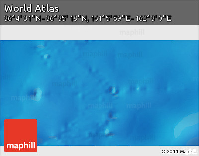 Physical 3D Map of the Area around 36° 19' 55" N, 161° 34' 29" E