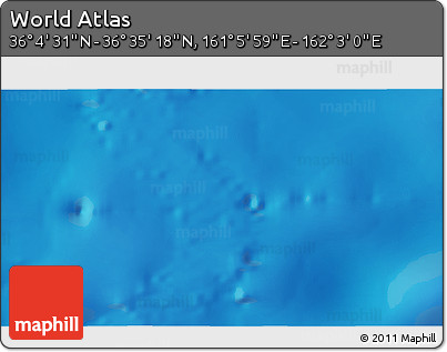 Physical 3D Map of the Area around 36° 19' 55" N, 161° 34' 29" E
