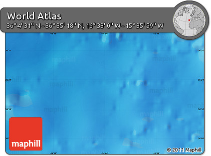 Shaded Relief Map of the Area around 36° 19' 55" N, 16° 4' 29" W