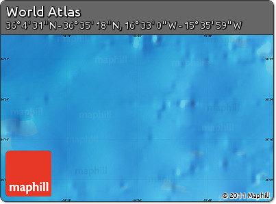 Shaded Relief Map of the Area around 36° 19' 55" N, 16° 4' 29" W