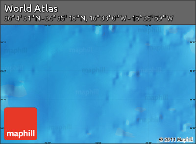 Shaded Relief Map of the Area around 36° 19' 55" N, 16° 4' 29" W