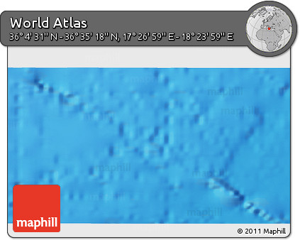 Physical 3D Map of the Area around 36° 19' 55" N, 17° 55' 29" E