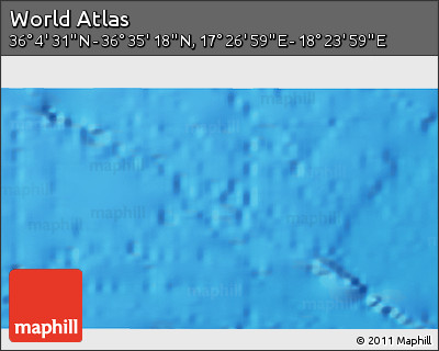 Physical 3D Map of the Area around 36° 19' 55" N, 17° 55' 29" E
