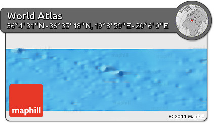 Physical Panoramic Map of the Area around 36° 19' 55" N, 19° 37' 30" E