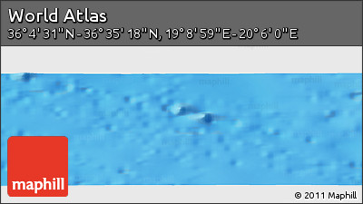Physical Panoramic Map of the Area around 36° 19' 55" N, 19° 37' 30" E