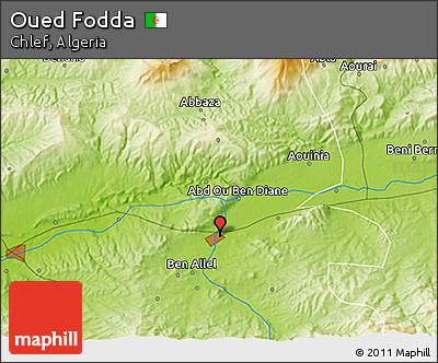 Physical 3D Map of Oued Fodda