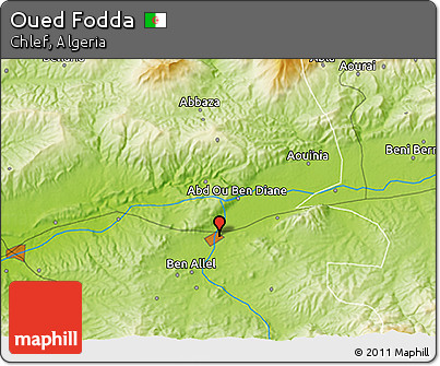 Physical 3D Map of Oued Fodda
