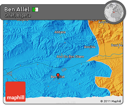 Political 3D Map of Ben Allel