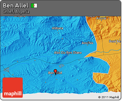 Political 3D Map of Ben Allel