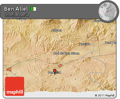 Satellite 3D Map of Ben Allel