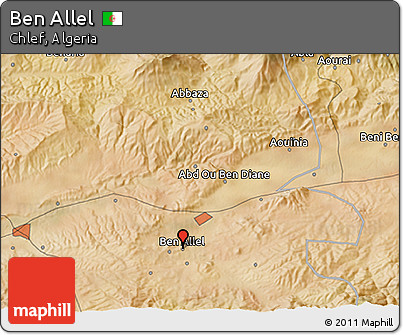 Satellite 3D Map of Ben Allel