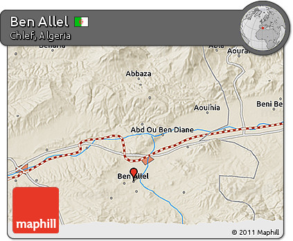 Shaded Relief 3D Map of Ben Allel