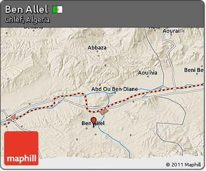 Shaded Relief 3D Map of Ben Allel