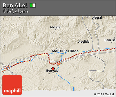 Shaded Relief 3D Map of Ben Allel