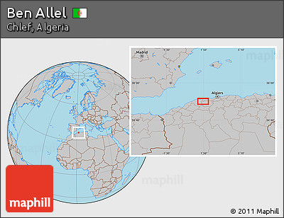 Gray Location Map of Ben Allel